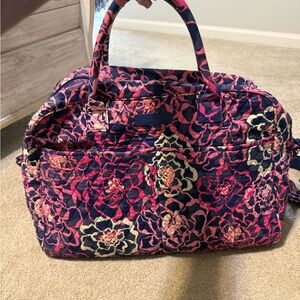 Vera Bradley Pink and Navy Floral Travel Bag